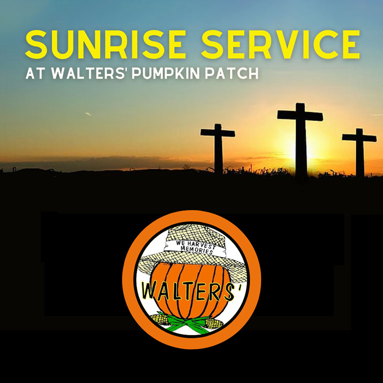 Our Annual Sunrise Easter Service and breakfast at Walters' Pumpkin Patch.